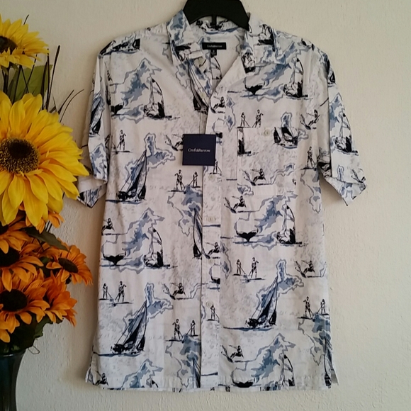 croft & barrow Other - 🐋NWT Mens White/Blue Ocean Fun Shirt Small